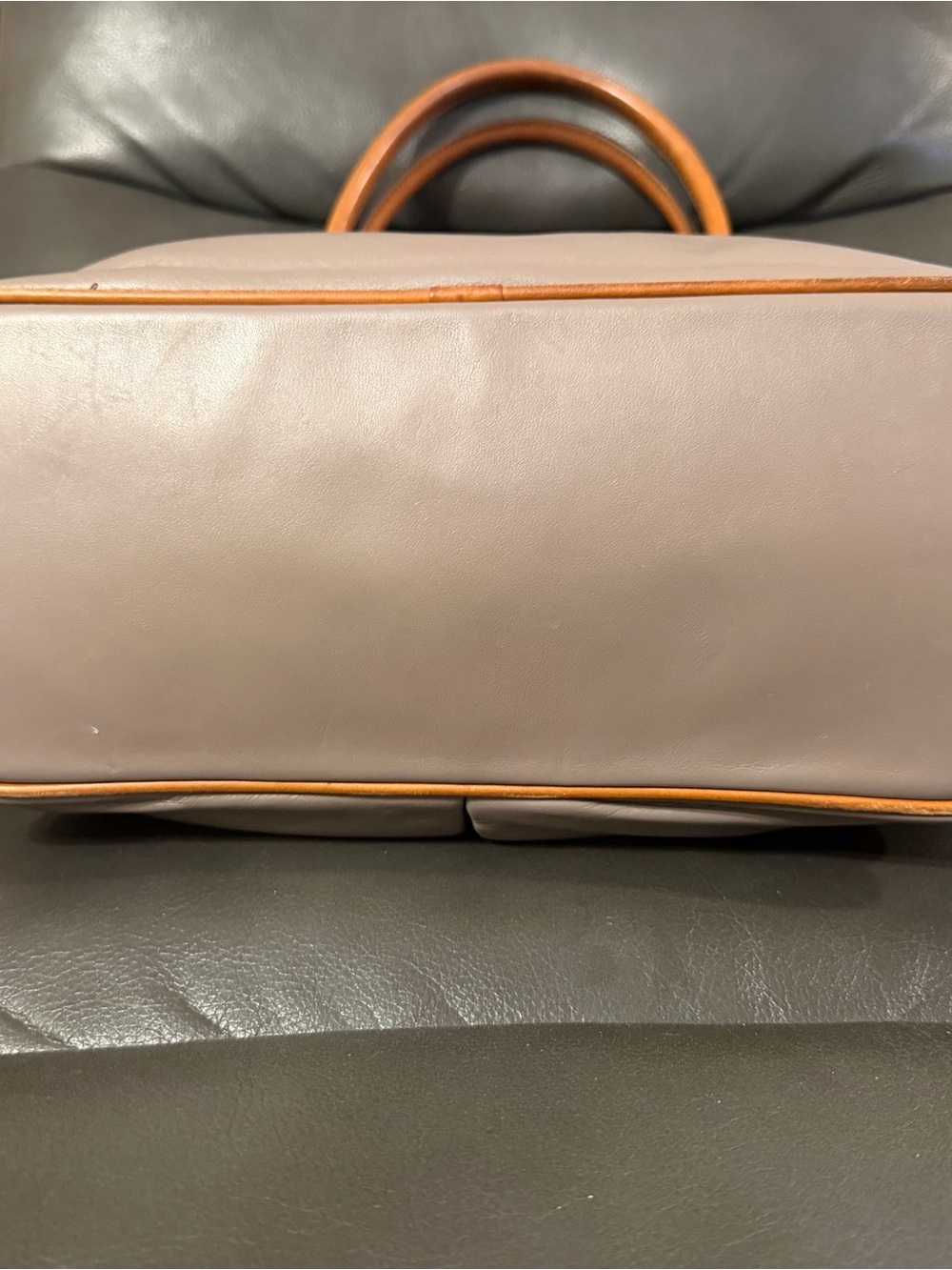 Dooney & Bourke Taupe Leather Tote with Tan Leather Trim DO NOT BUY ON HOLD - Picture 3 of 13